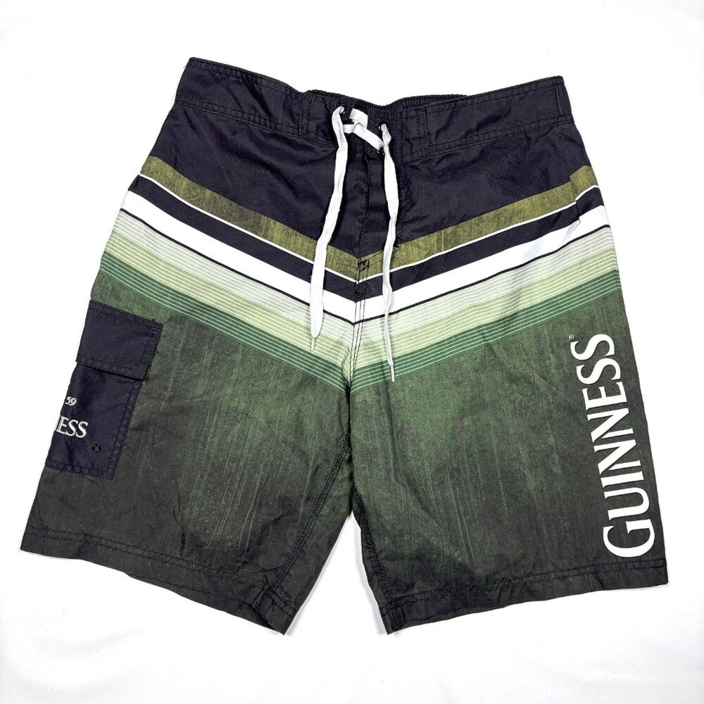 Guinness Beer Stout Mesh-Lined Drawstring Swim Shorts Beach Surf Mens Large